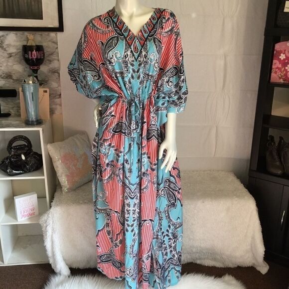Luxurious Dubai Gold Fleckeld Kaftan Maxi! 10-24W - Picture 2 of 8